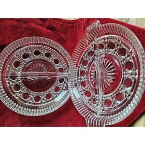 ​Pair of 1940s-1950s Vintage McKee Concord 2-Section Relish Dishes